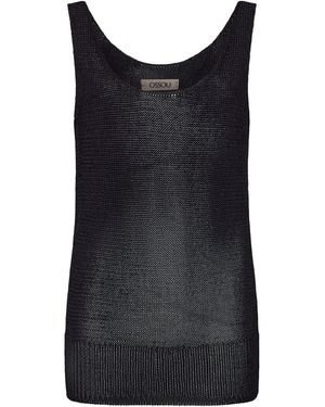 OSSOU Zahara Scoop-Neck Knit Tank Top - Black