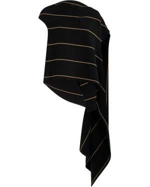Proenza Schouler Sutton Striped Bi-Stretch Top - Black