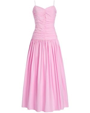 Matteau Exclusive Gathered Cotton Drop-Waist Dress - Pink