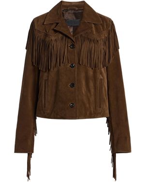 Nili Lotan Eloi Fringed Suede Jacket - Brown