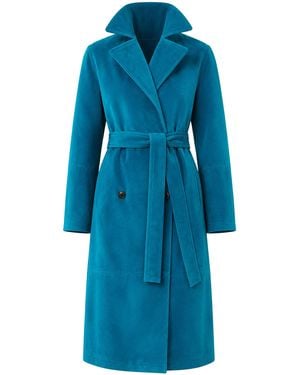 Alaïa Suede Trench Coat - Blue