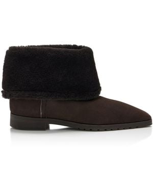 TOTEME Fold-Down Shearling Boots - Black