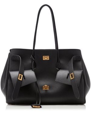 Balenciaga Leather Small Carry All Hempton Handbag in Black