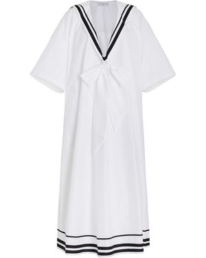 Franchise Exclusive Coco Tie-Front Cotton Sailor Dress - White