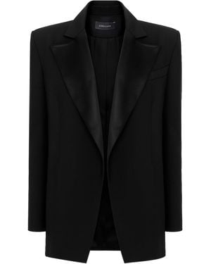 Aureliana Wool-Silk Tuxedo Jacket - Black