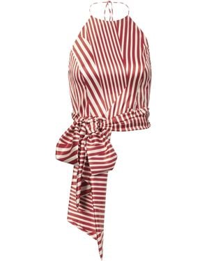 Silvia Tcherassi Carmela Stretch-Silk Halter Top - Red