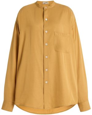 Sanderlak Oversized Draped Viscose Poplin Shirt - Natural