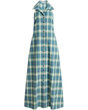 Rosie Assoulin Take It Or Sleeveless Cotton Midi Dress - Blue