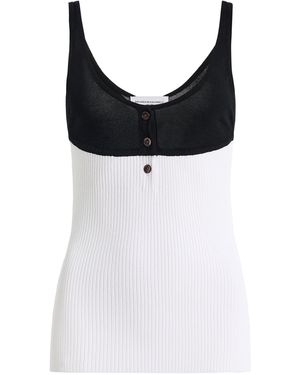 Brandon Maxwell Kit Colour Blocked Tank - Black