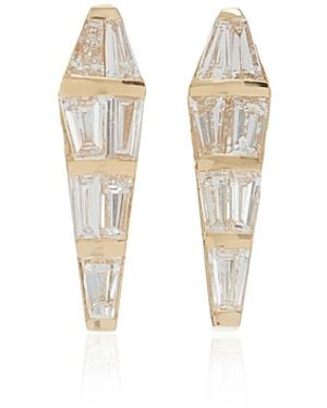 Nikos Koulis Large Spectrum 18k Gold Diamond Stud Earrings - White