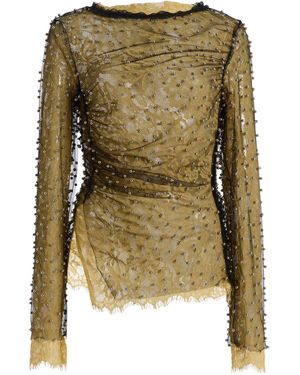 Siedres Faye Embellished Layered Top - Black