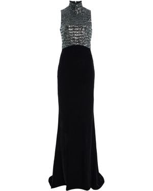 Carla Zampatti Sequined Velvet Halter Dress - Black