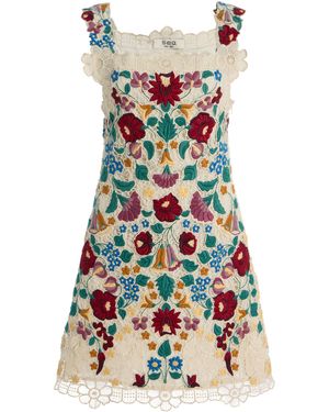 Sea Katharine Embroidered Cotton Mini Dress - Multicolour