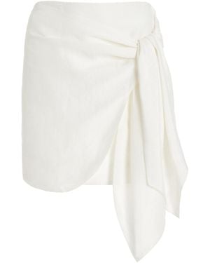 Significant Other Celeste Linen-blend Mini Skirt - White