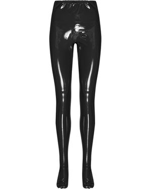 Forza Collective Footed Latex Leggings - Black