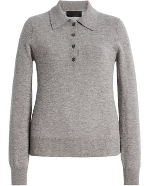 Nili Lotan Prescott Cashmere Polo Jumper - Grey