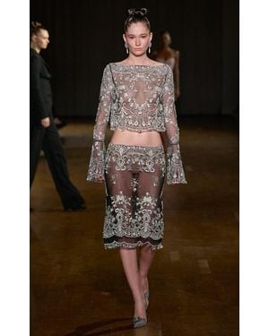 Georges Hobeika Low-Rise Embellished Midi Skirt - Black