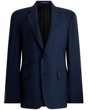 Ralph Lauren Hedra Single-Breasted Wool Blazer - Blue