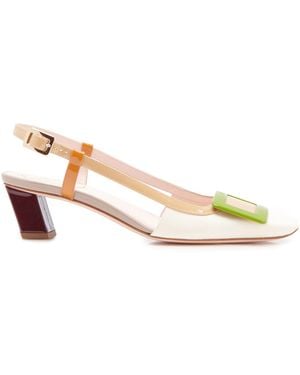 Roger Vivier Belle Vivier Patent Leather Slingback Court Shoes - Multicolour