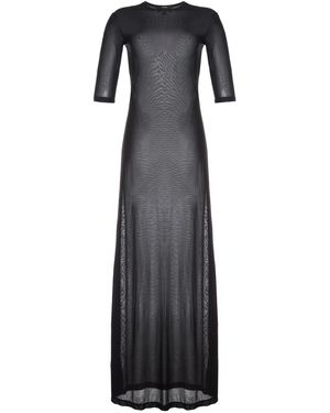 The Park Ramya Semi-Sheer Lyocell Maxi Dress - Black