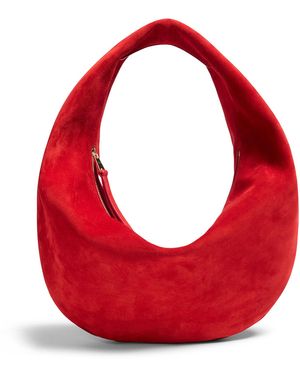 KHAITE Olivia Medium Suede Hobo Bag - Red