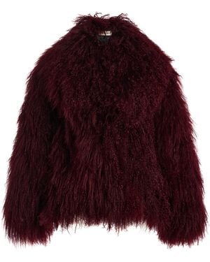 Nour Hammour Mirja Shearling Coat - Red