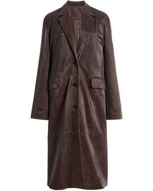 Paris Georgia Basics Classic Python-embossed Leather Jacket - Brown
