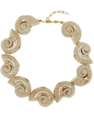 Anni Lu Exclusive Riviera Nautilus Ceramic Shell Necklace - Metallic