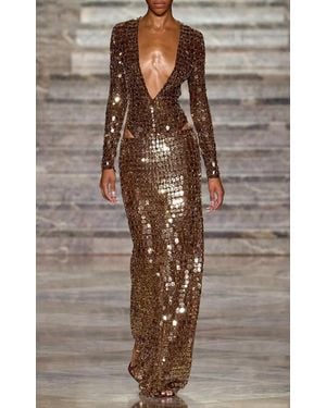 LAQUAN SMITH The Children Of The Blood And Bone Exclusive Sequined Bodysuit - Brown