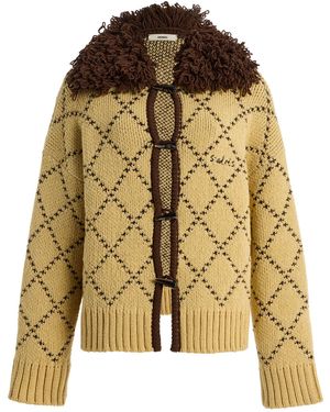 Siedres Ollie Knitted Wool-Blend Cardigan - Yellow