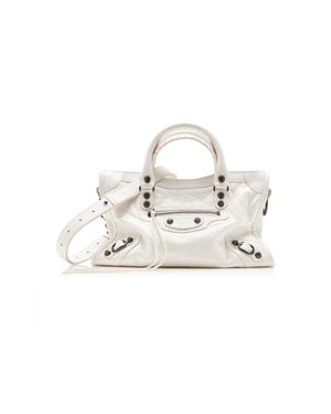 Balenciaga Le City Mini Leather Bag - White