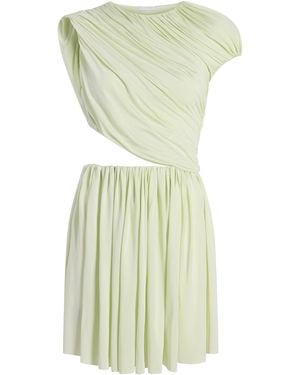 Marina Moscone Mini Gathered Draped Dress - Green