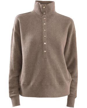 NEGATIVE Waffle Knit Pullover - Brown