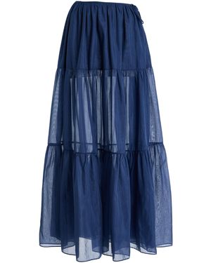 Moré Noir June Cotton-Silk Voile Skirt - Blue