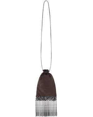Conner Ives Medium Tassel-Trimmed Piano Shawl Silk Bag - White
