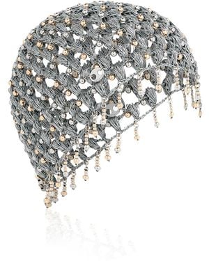 Rabanne Metallic Woven Crystal-Embellished Chain Cap