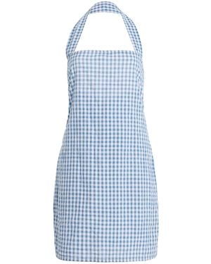 All That Remains Juliette Gingham Seersucker Cotton Mini Halter Dress - Blue
