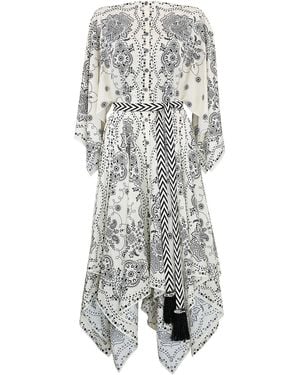 Lena Hoschek Bandana Linen-Blend Midi Dress - White