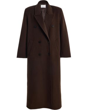 Frankie Shop Gaia Double-Breasted Wool-Blend Coat - Brown