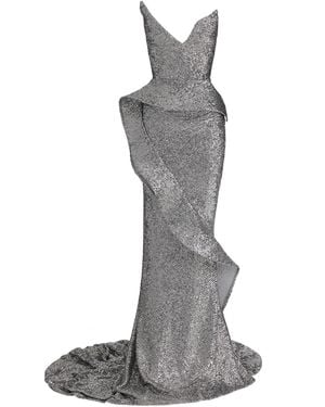 Maticevski Glorious Sequin Strapless Gown - Grey
