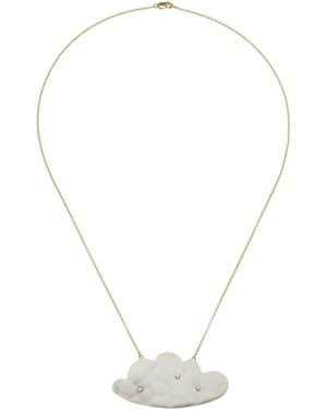 Annette Ferdinandsen Daydreamer Cloud 18K Diamond And Chalcedony Drusy Necklace - White