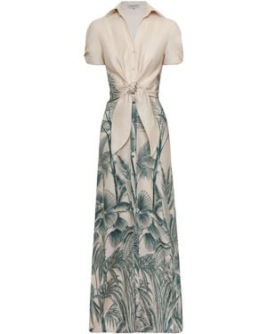 ANDRES OTALORA Bahira Printed Linen Maxi Dress - White