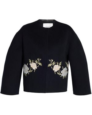 Erdem Embroidered Wool Jacket - Blue
