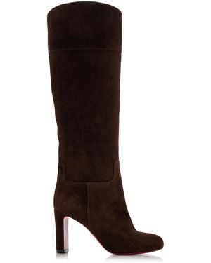 Christian Louboutin Loo Botta 85Mm Suede Knee Boots - Brown