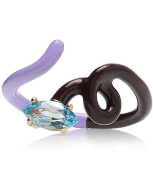 Bea Bongiasca Vine 9k Gold And Silver Ring - Blue