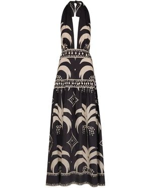 Johanna Ortiz Latin Rhythms Printed Cotton Poplin Maxi Dress - Black