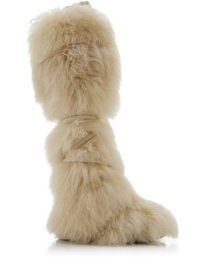 Moncler Gaia Over-The-Knee Shearling Snow Boots - Natural