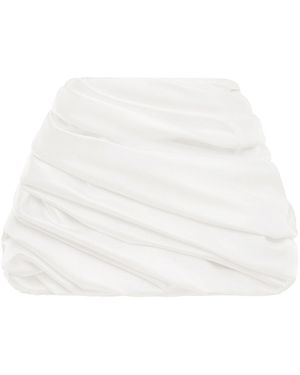 BALYKINA Ruched Mini Skirt With Detachable Train - White