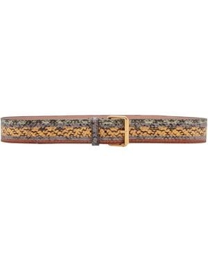 Dries Van Noten Snakeskin-Effect Leather Belt - Multicolour