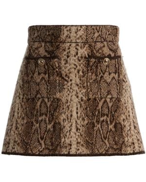 Cara Cara Dayton Snake- Wool Mini Skirt - Brown